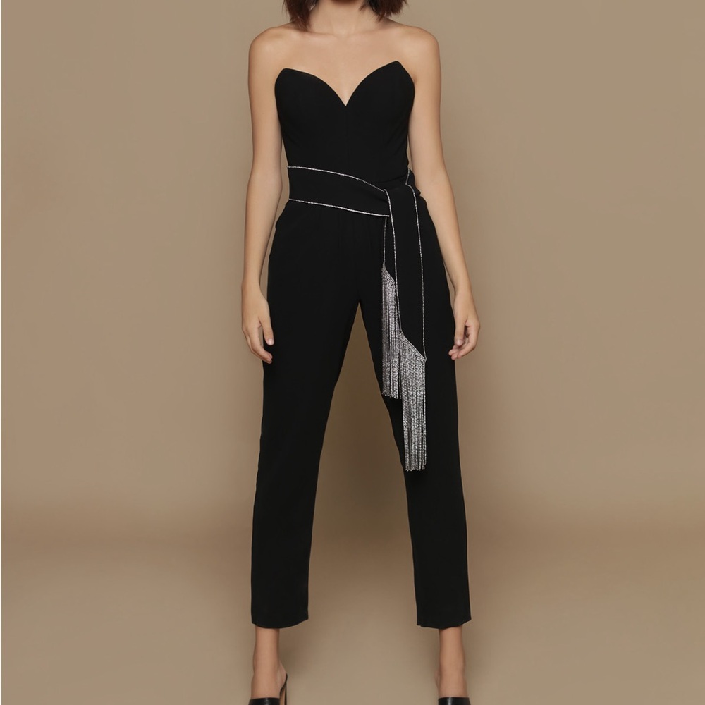 Tarik Ediz Anje Tulum Black Jumpsuit Size 2 Pageant Fun Fashion